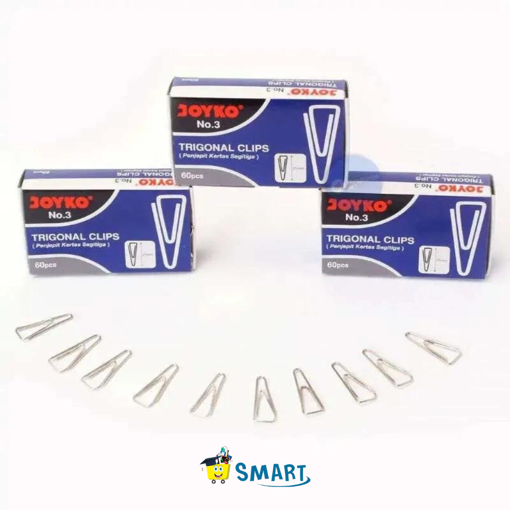 

(1KOTAK ISI 60PCS) JOYKO PAPER CLIP TRIGONAL NO. 03