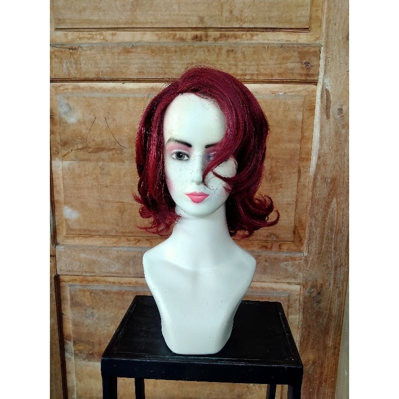 wig rambut pasangan | panjang 30 cm | warna merah