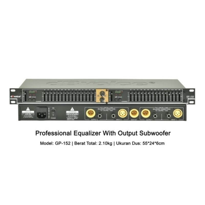 Equaliser DBVoice GP 152 Original With Output Subwoofer  Equaliser Dbvoice
