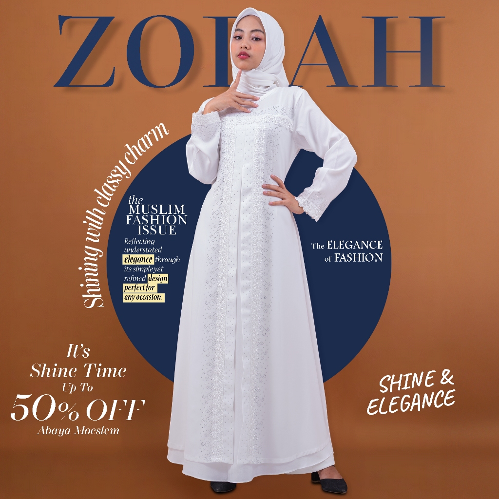 ZORAH • Gamis putih wanita dewasa mewah elegan | Abaya putih turkey premium renda terbaru | Maxi dre