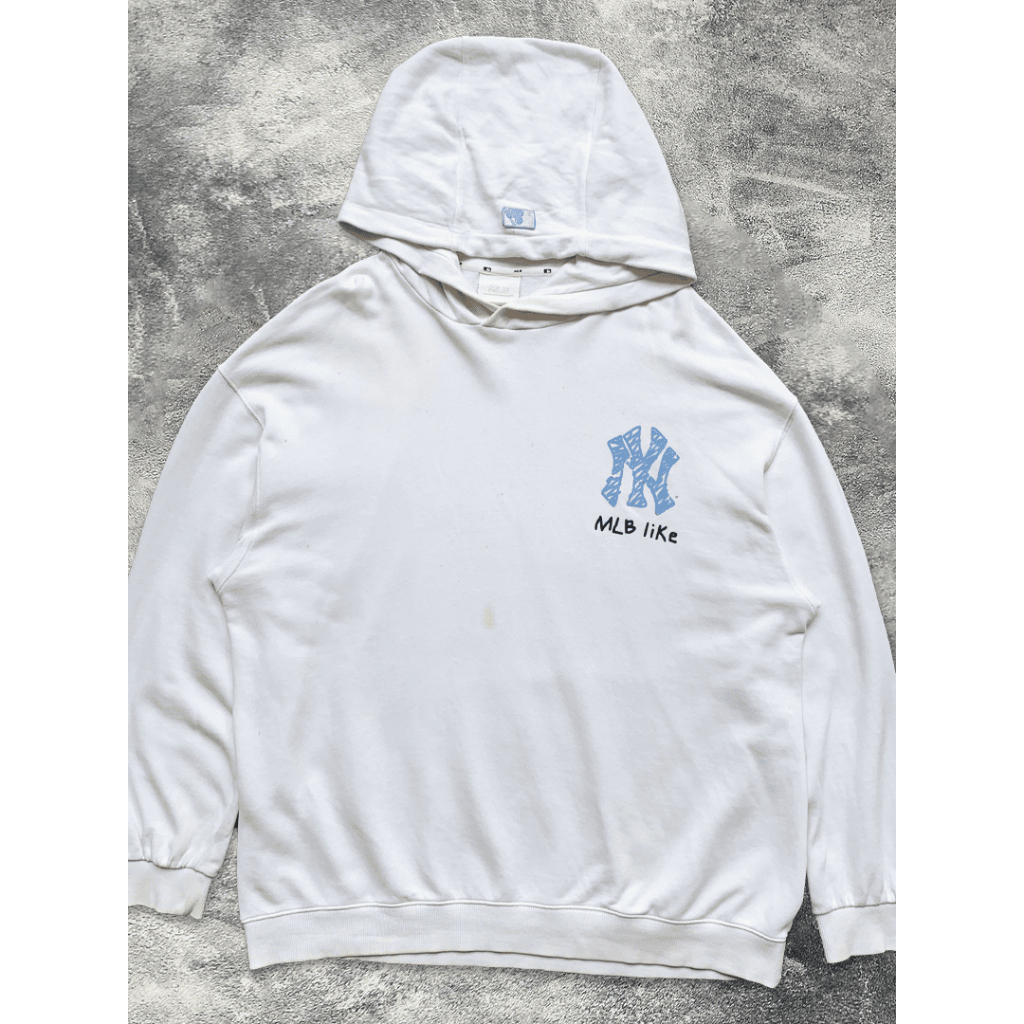 MLB Hoodie Like New York Yankees PrintingLoose Unisex White (Second)