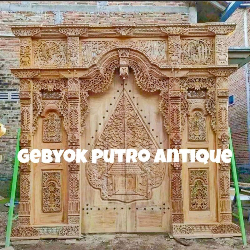 PINTU GEBYOK UKIR JEPARA 3 METER UKIRAN PINTU GUNUNGAN KELIR