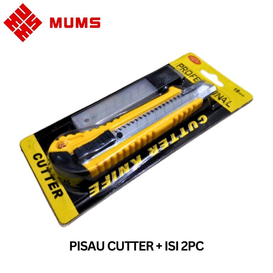 

lie766 Cutter Besar L-150 Pisau Kater Potong Kertas 18mm + Isi Refil 2 Pcs