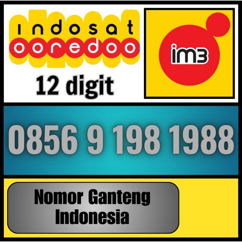 Nomor cantik Indosat im3 ooredoo 198 1988