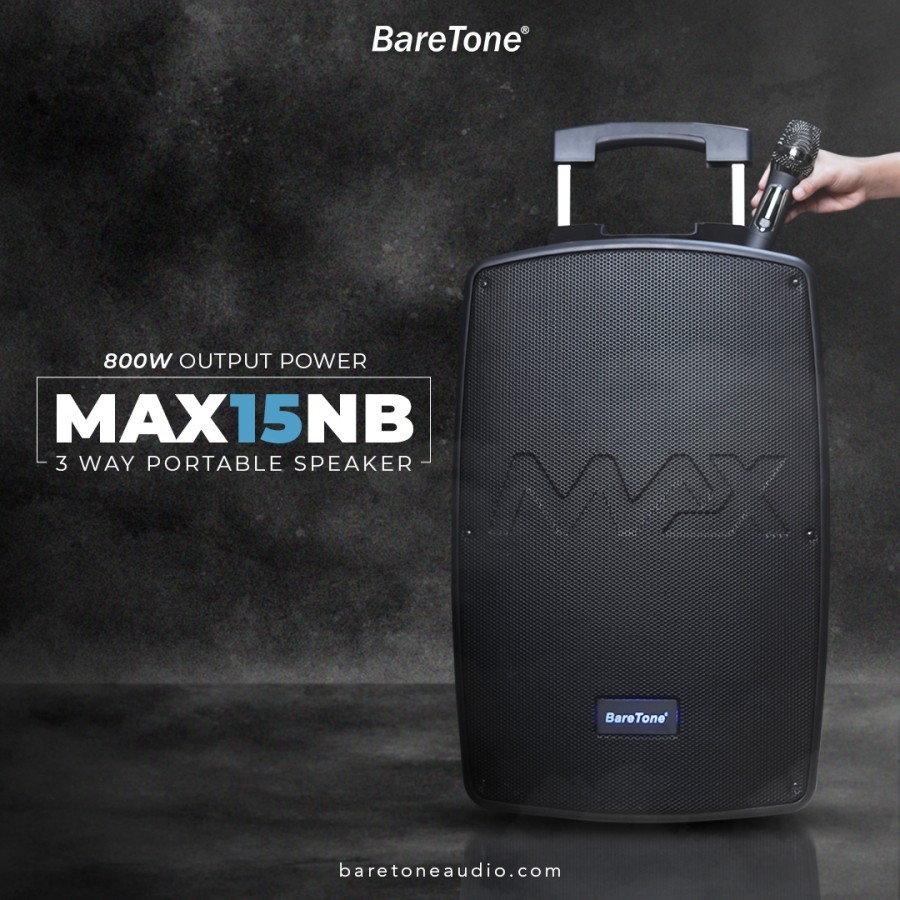 PROMO BareTone Speaker Portable MAX15NB Speaker Bluetooth 15 Inch