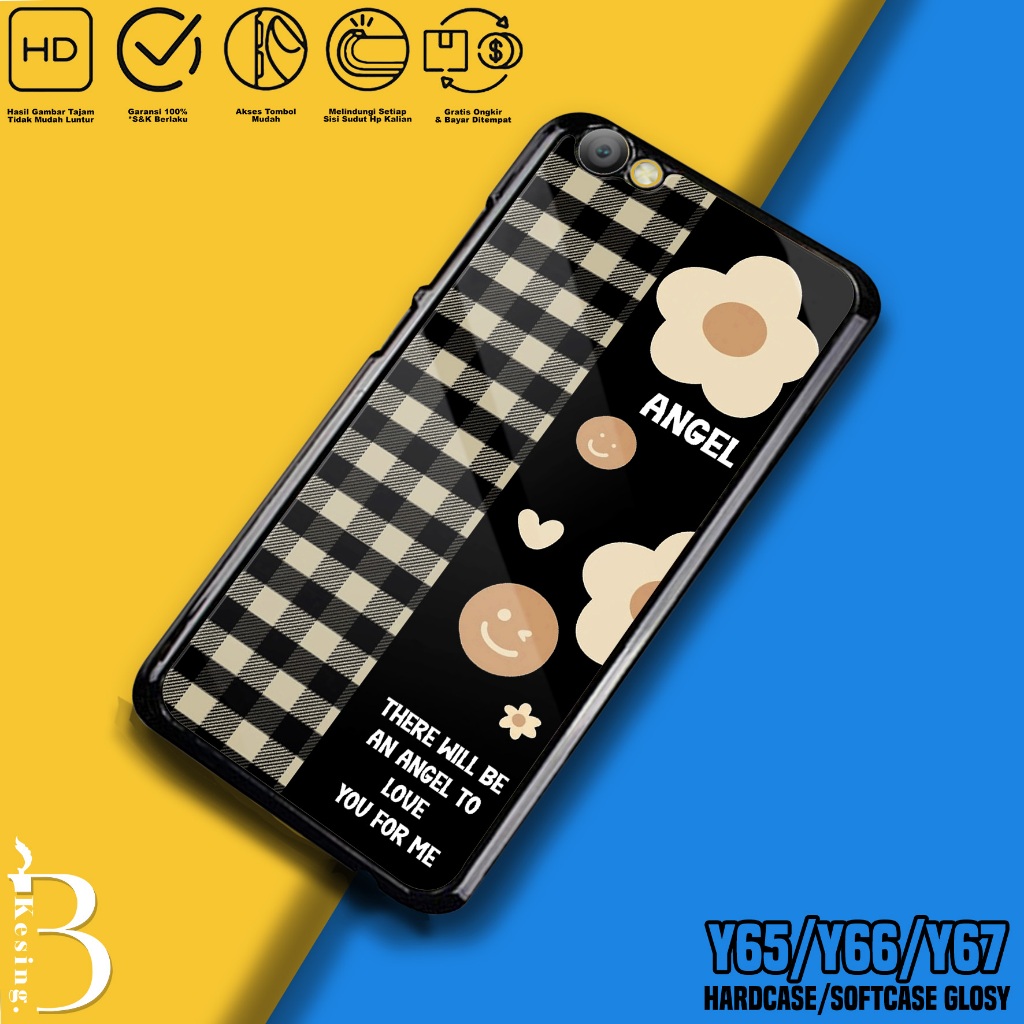 Case Vivo Y65 Y66 Y67 - Casing Hp Vivo Y65 Y66 Y67 Motif BUNGA - Silikon Hp - Softcase Kaca VIVO Y65
