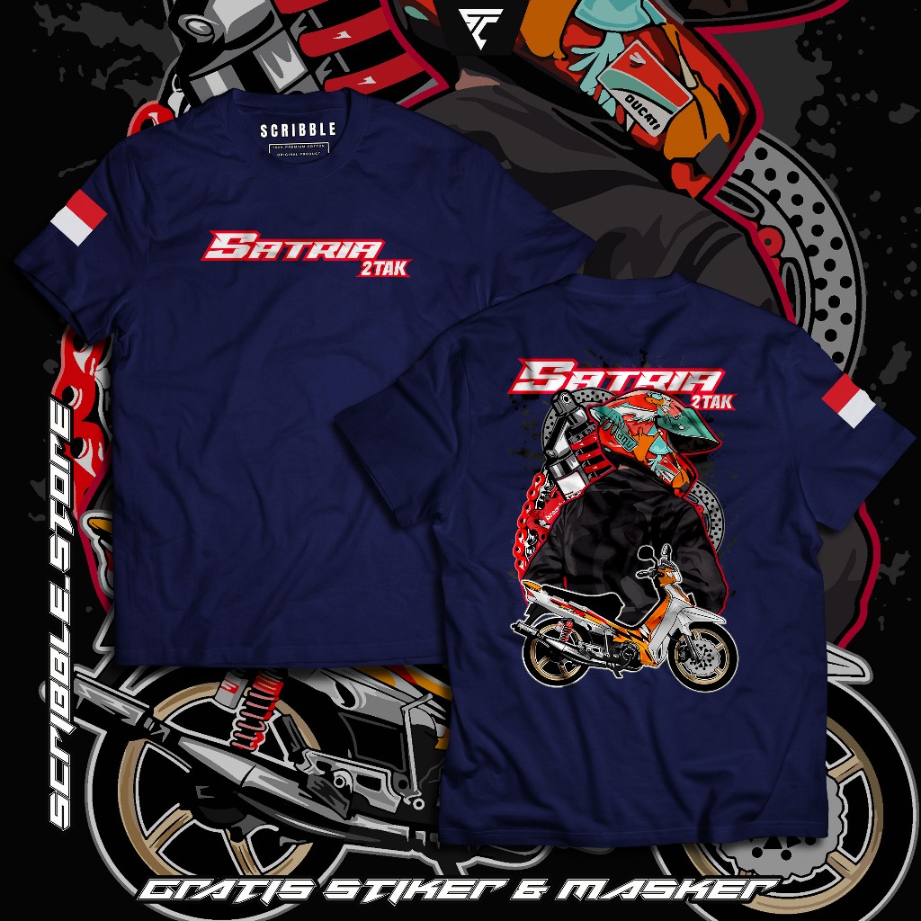 KAOS MOTOR SATRIA 2 STROKE MODIFIKASI | BAJU TSHIRT SATRIA 2 TAK | KAOS RACING 2 STROKE BAHAN PREMIU