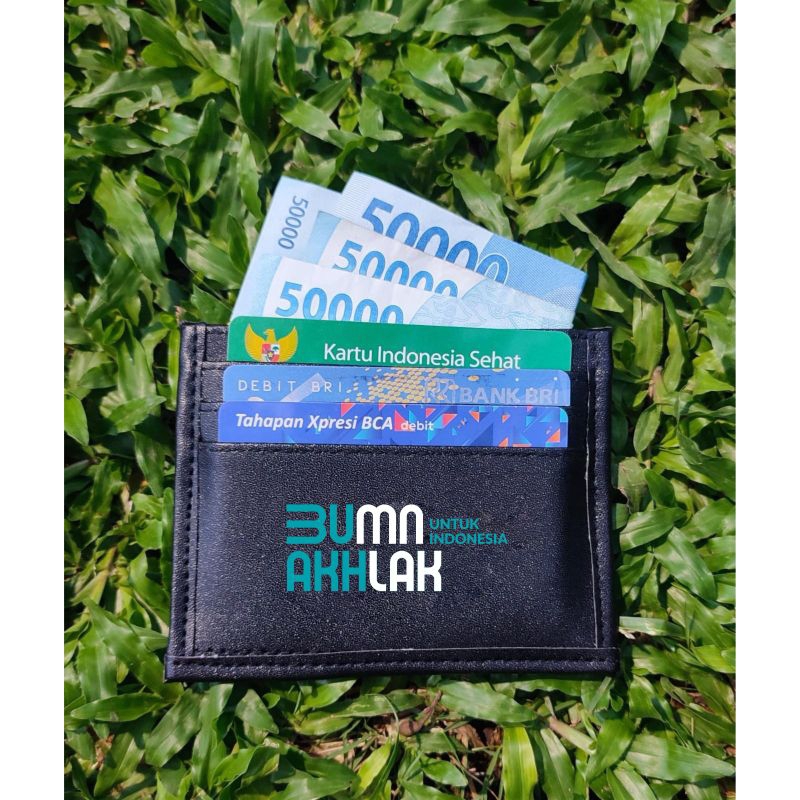 Dompet Card Holder Logo Perusahaan BUMN Akhlak/Telkom Indonesia/Pelni/Pupuk Indonesia/KAI/PLN/Pelind