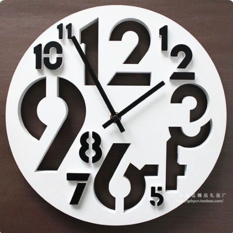 jam dinding kayu jati motif bulat angka transparan terbaru/jam dinding kayu jati cat Duco/wall clock
