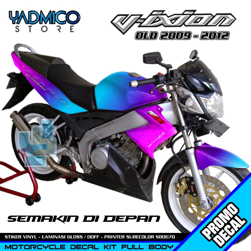 Decal Vixion Old Full Body - Stiker Motor Vixion Old 2009 Full Body - Dekal Vixion Lama 2012 - Strip