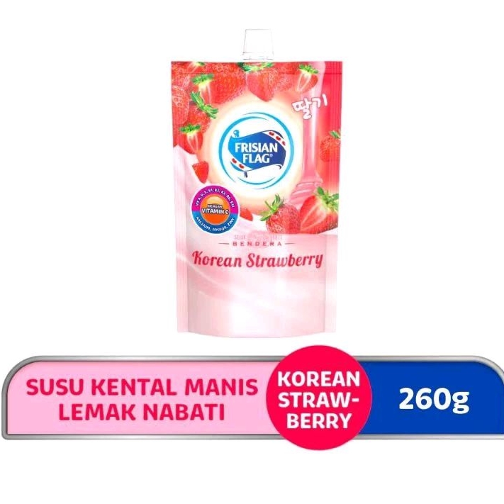 

Frisian Flag Korean Strawberry 260 gr Pouch Susu Kental Manis Murah