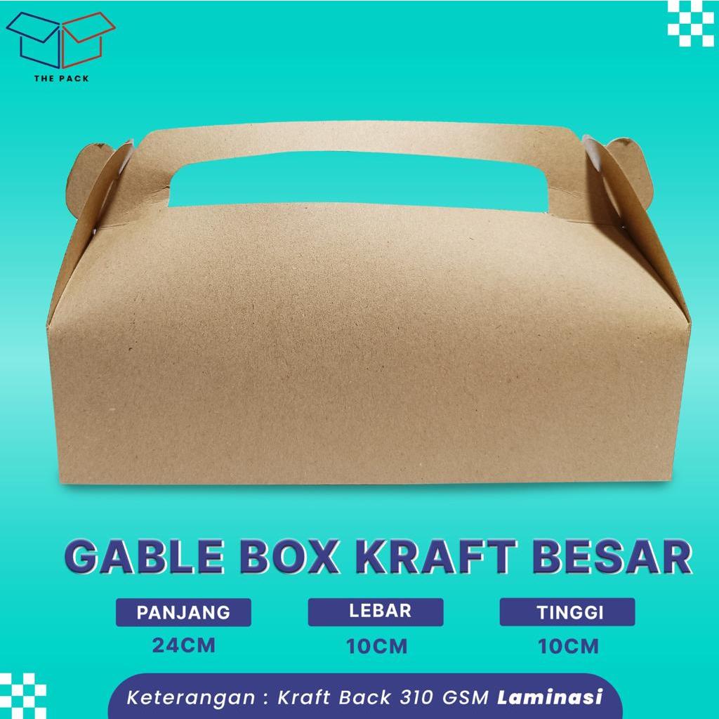 

Gable box Kraft Back Besar | Box snack | Kotak kue coklat
