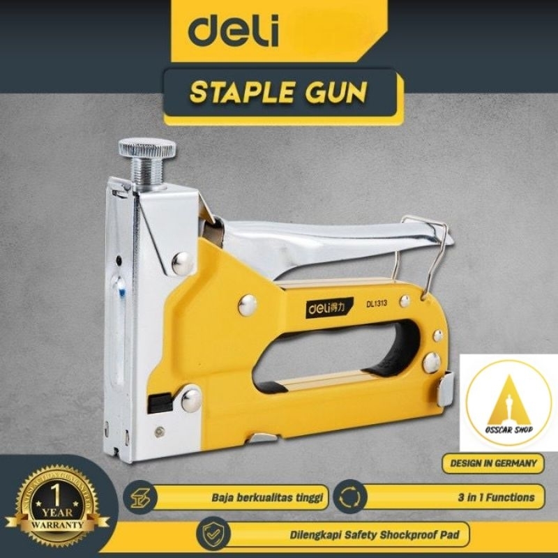 

Deli Staple Gun / Staples Tembak 3 in 1 Chromium Molybdenum Bisa 3 Jenis Staples EDL1313 / Alat Perkakas