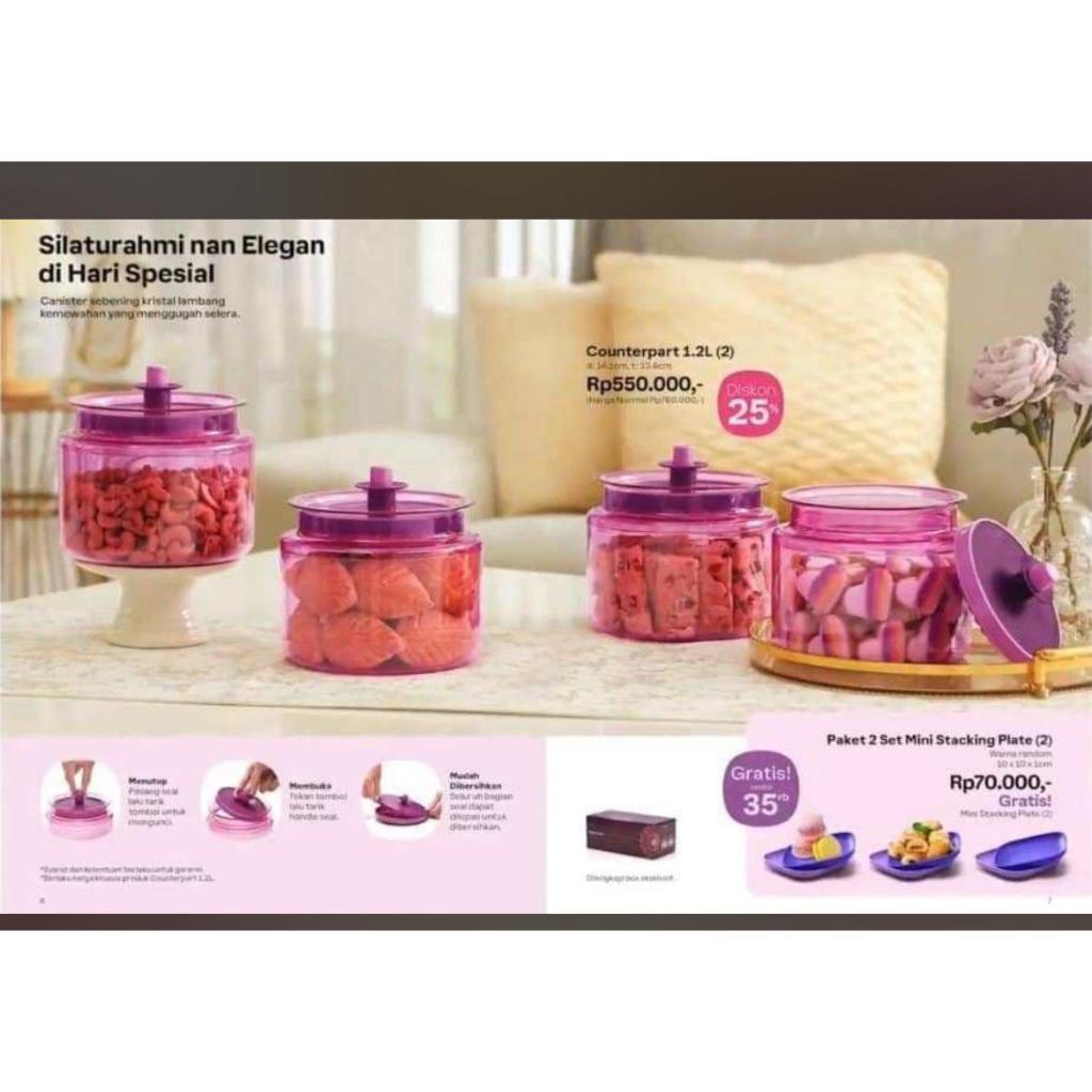 TUPPERWARE COUNTERPART 1,2L (2) UNGU - WADAH SEBENING CRYSTAL