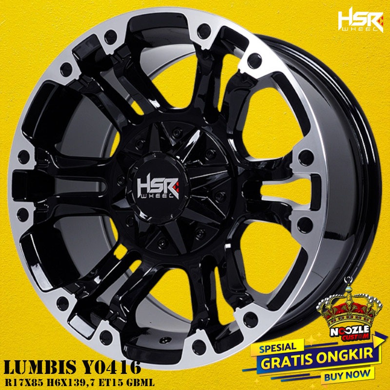 Velg Mobil Ring 17 HSR Terbaru Pelek offroad R17 Baut 6 Type HSR Lumbis