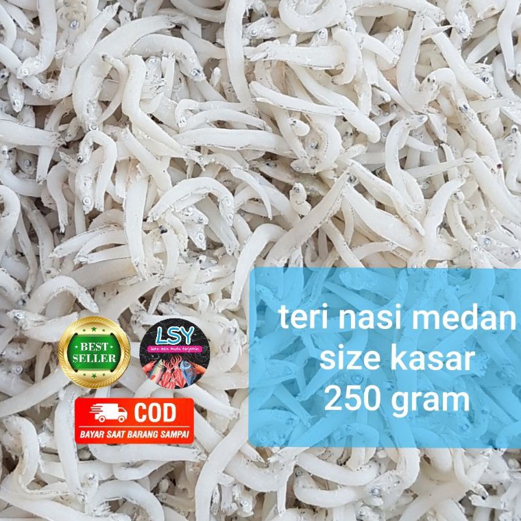

FREE ONGKIR ikan asin Teri nasi medan super tn putih size jumbo 25gr
