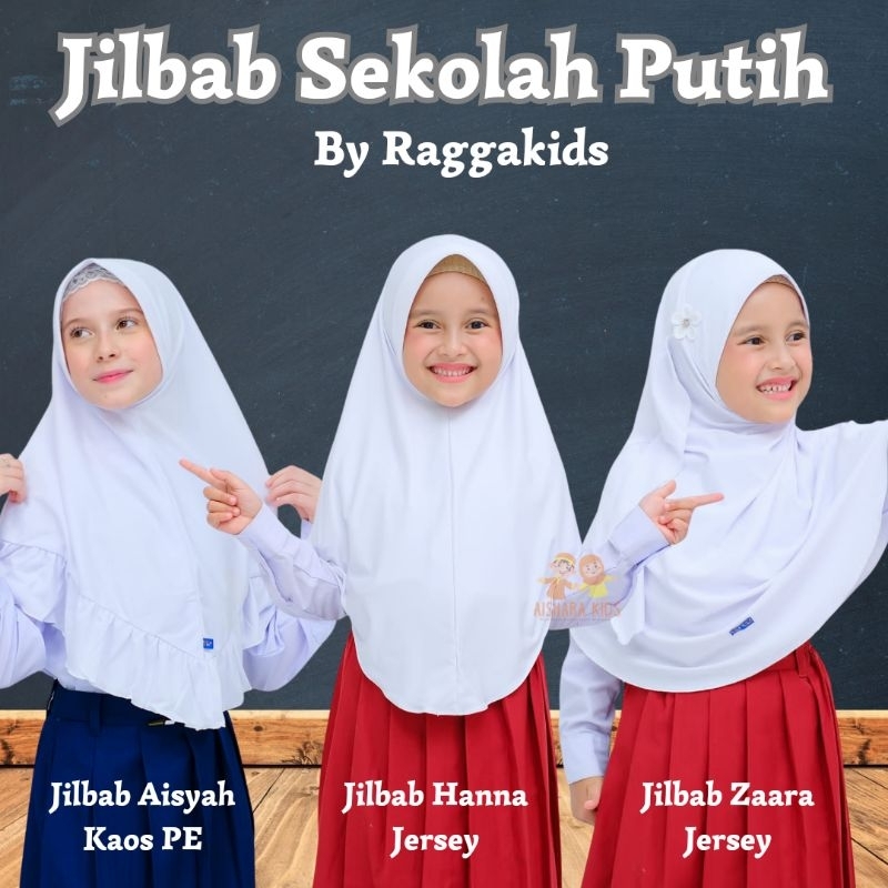 Raggakids - Jilbab Anak Sekolah Putih // Kerudung sekolah anak Tk SD SMP