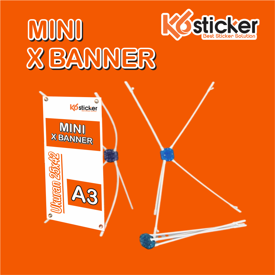 Stand Banner- Banner Meja - X Mini Banner 25 x 42 cm