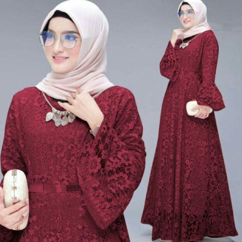 FREE ONGKIR MAXI YUNITA MAXI BRUKAT MAXI BRUKAT TULANG  GAMIS PESTA  MX LEBARAN  DRESS MUSLIM