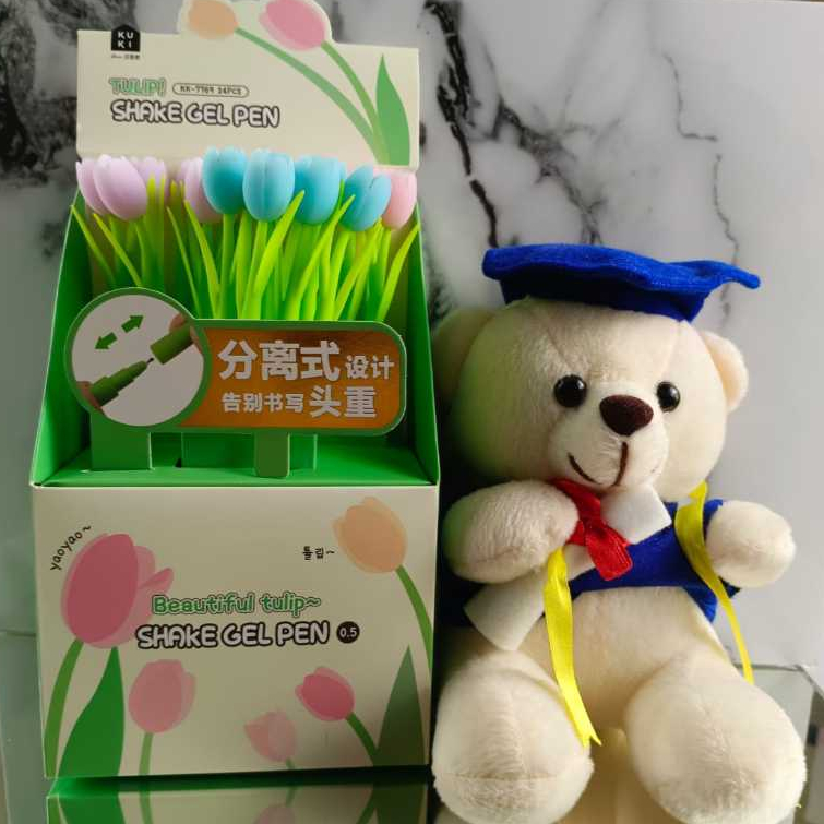 

Shack Gel Pen Tulip Flower /Karakter Lucu Karet 3D Bisa Goyang