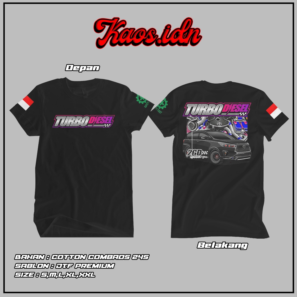 [Bisa COD] Kaos TURBO DIESEL 2GD Original Merchandise | Kaos Katun 24s Asli | Baju Kaos Viral Diesel