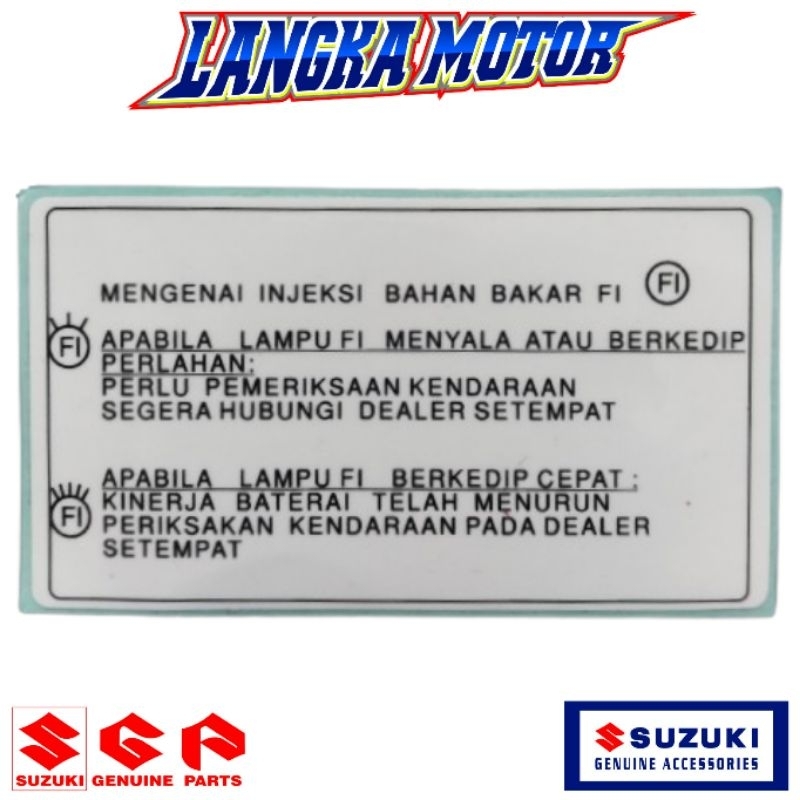 ORI SGP Stiker Lampu MIL Fi Suzuki Nex Lets Address Avenis Burgman Shooter Shogun