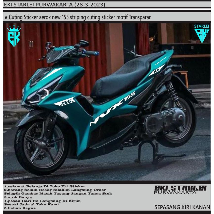 CUTTING STICKER AEROX NEW 155 VARIASI STICKER  LIST BODY AEROX STICKER  TRASPARAN SIMPEL