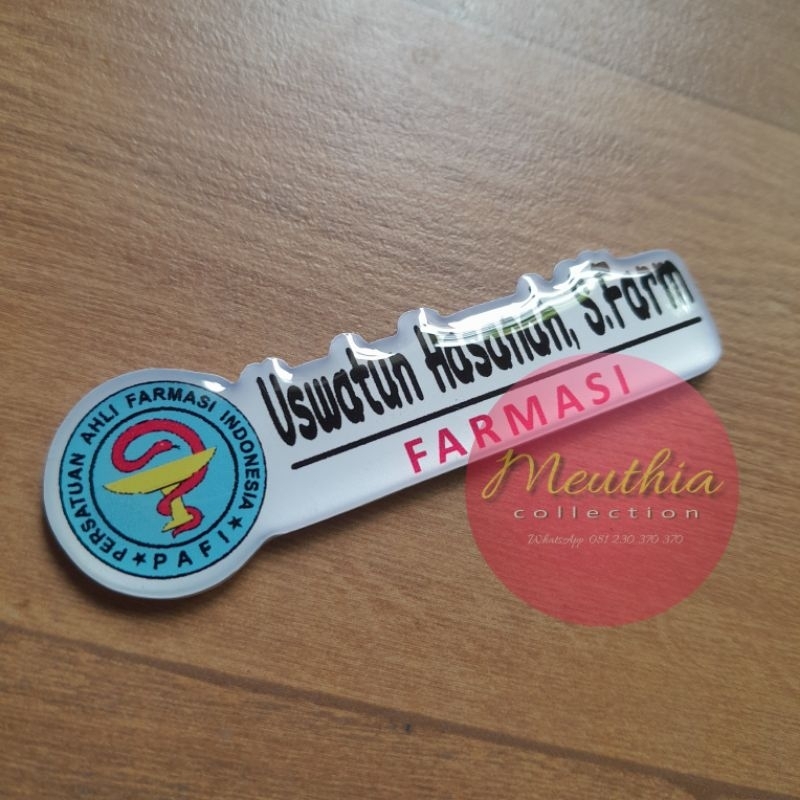 

Nametag Name Tag Papan Nama Unik Logo PAFI