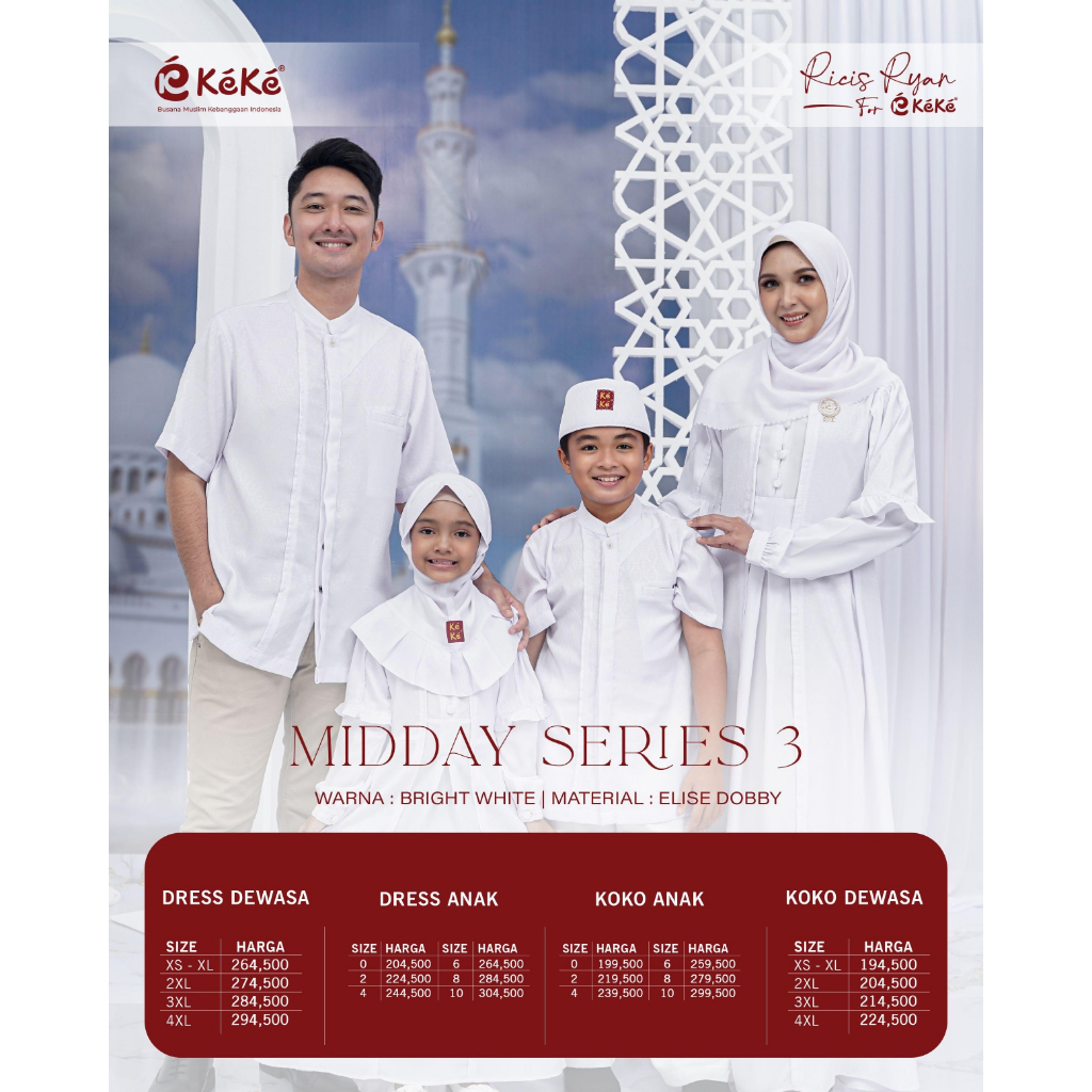 Sarimbit Keke Midday 3 Series / Sarimbit Keluarga Terbaru 2024 / Baju Sarimbit Keluarga / Baju Coupl
