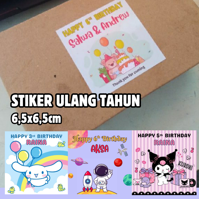 

(Pre Order) Stiker Ulang Tahun untuk Hampers, Nasi Kotak, Snack Box uk 6.5x6.5cm