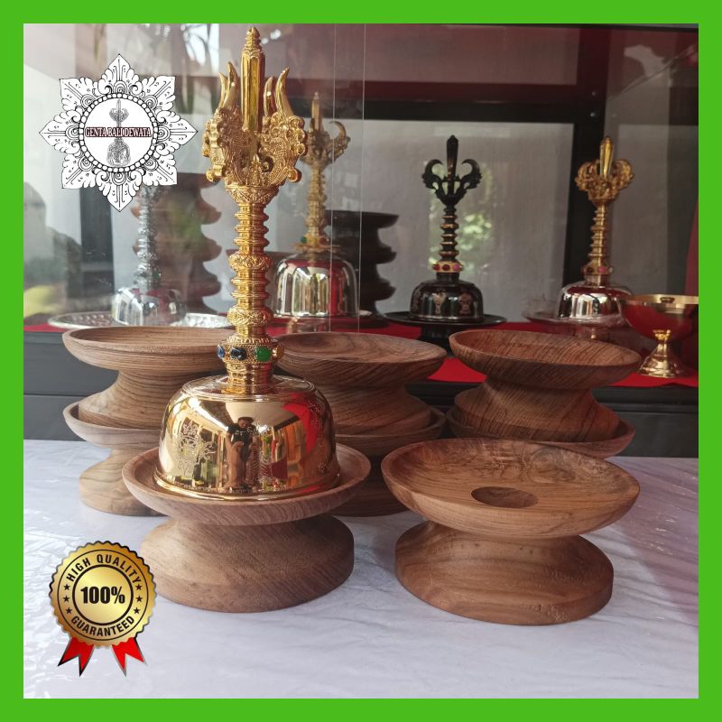 GROSIR TATAKAN GENTA BAHAN KAYU JATI / GENAH GENTA / TEMPAT GENTA / ALAS GENTA