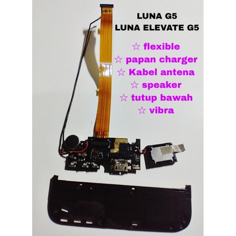 luna G5 flexible Kabel antena Papan board charger konektor cas kabel antena tutup bawah original cop