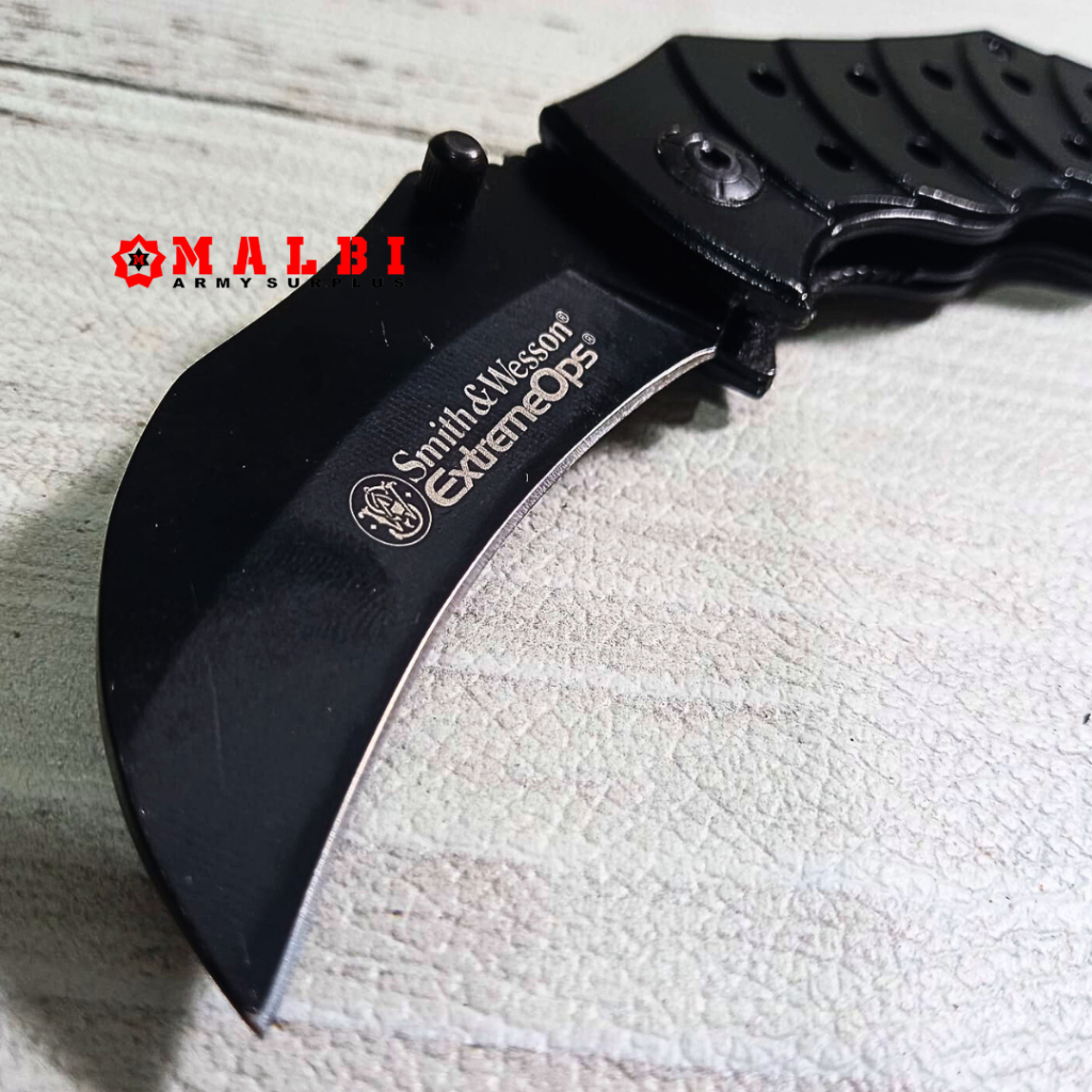 Pisau Lipat TEBAL A0120018 Smith N Wesson High Quality TACTICAL POCKET KNIFE Camping Hiking Outdoor