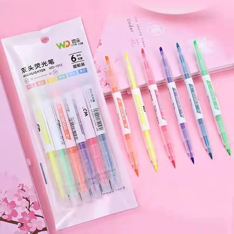 

Stabilo 2 sisi Warna warni isi 6 Pcs Highlighter Colorful Pensil Stabilo Warna