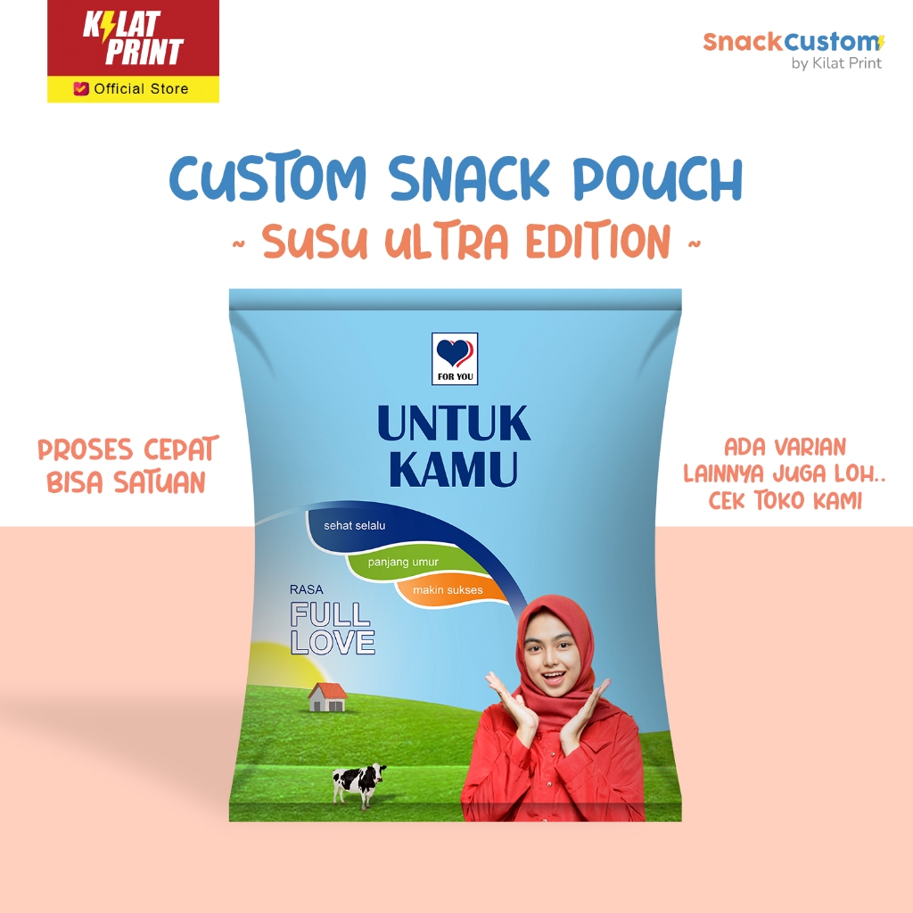 

Snack Custom Foto Teks Bungkus Pouch Jumbo Ala Susu Ultra