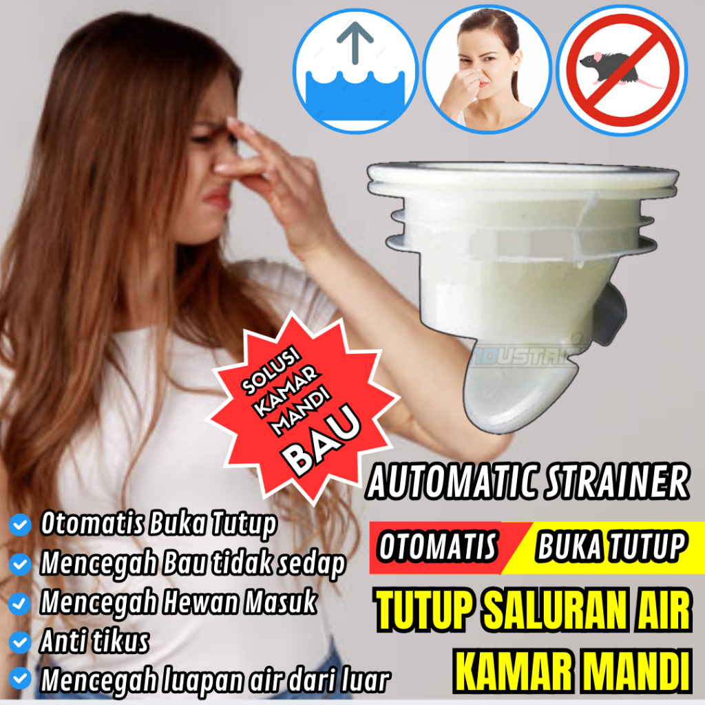 Cegah Tikus Masuk Drainase Otomatis Buka Tutup Saluran Air Kamar mandi