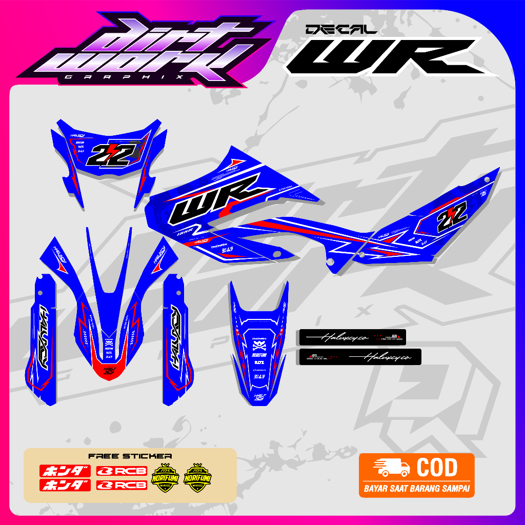 DECAL STICKER YAMAHA WR 155 FULL BODY HOLOGRAM BY DIRTWORK WR 155