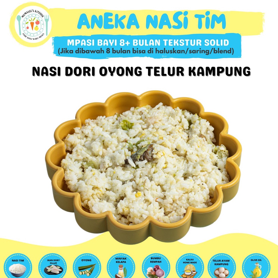 

V44859 NASI DORY OYONG TELUR AYAM KAMPUNG CATERING MAKANAN BAYI MPASI FROZEN BEKUPENAMBAH BERAT BADAN ANAK