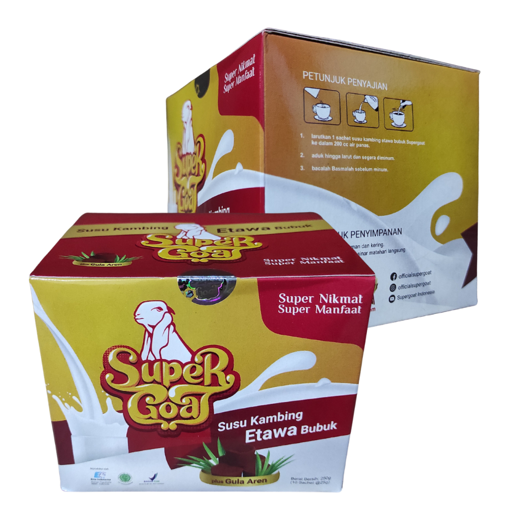 

Susu Super Goat Gula Aren / Susu Kambing Etawa Bubuk Plus Gula Aren Isi 10 Sachet