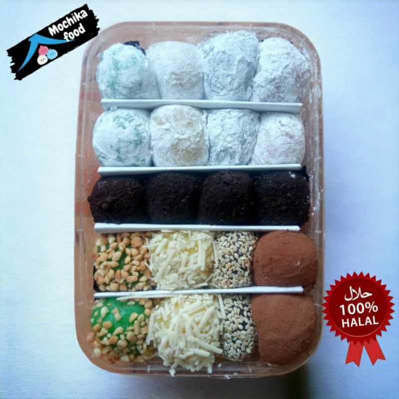 

Kue Mochi Mix full topping tanpa messes isi 20 btr/pack