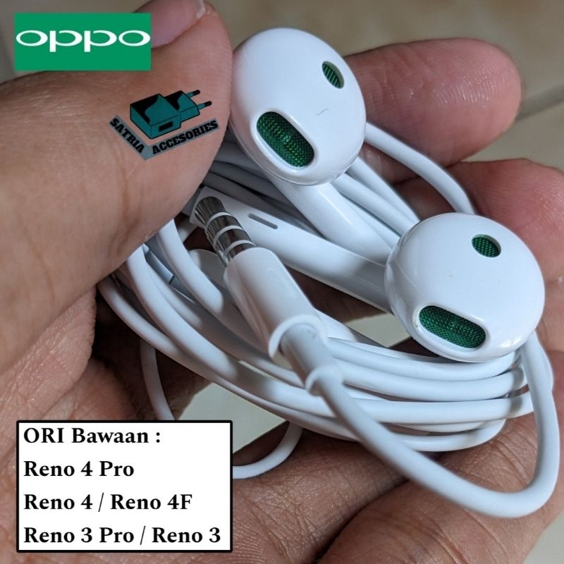 Headset Oppo Asli ORIGINAL 100% Bawaan Hp (Reno 4 Pro/Reno 4/Reno 4F/Reno 3 Pro/Reno 3)