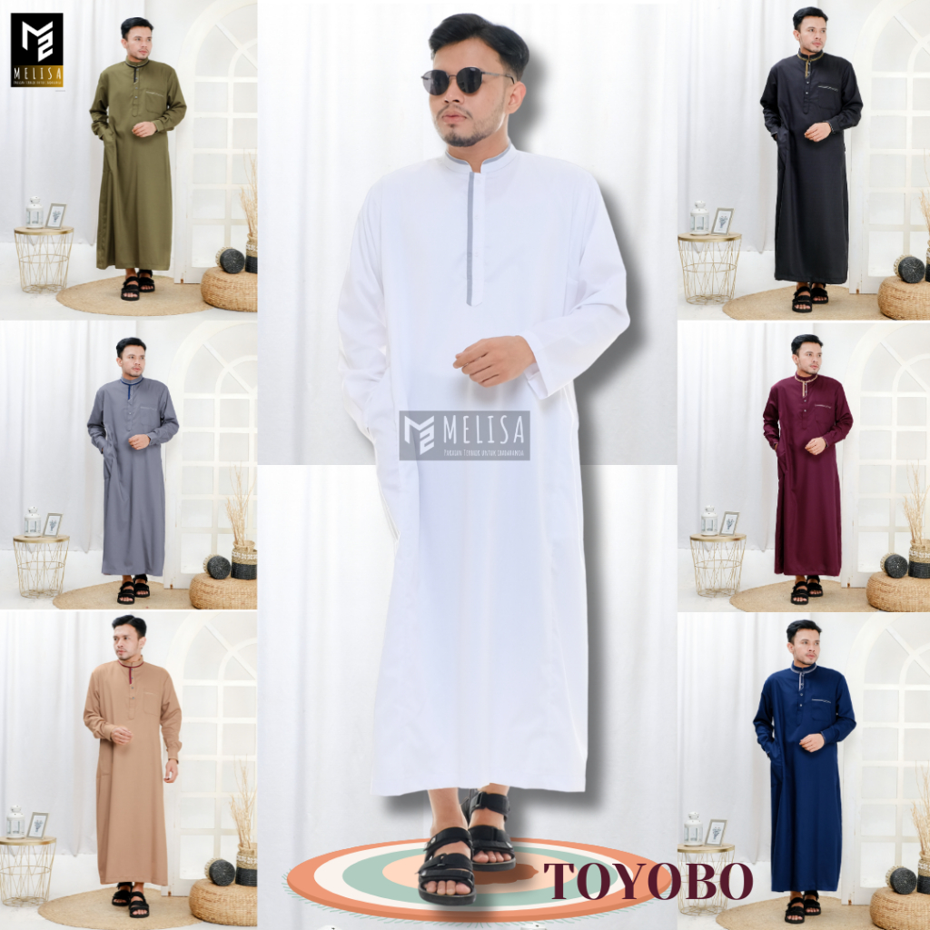 Jubah Pria Gamis Pria Dewasa Lengan Panjang Bahan Toyobo Ukuran M L XL- Warna Putih