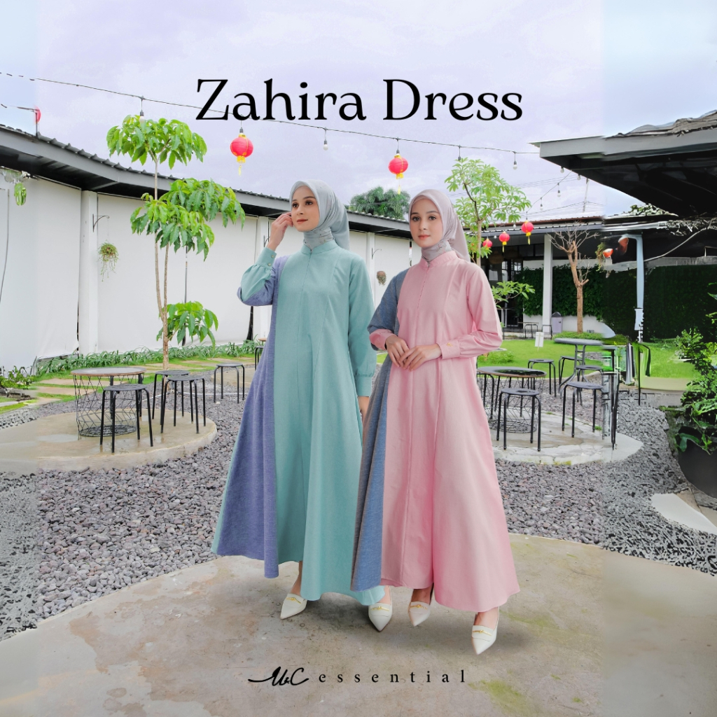 UC Essential | ZAHIRA DRESS I Tangan Variasi mIx color I Gamis Syari