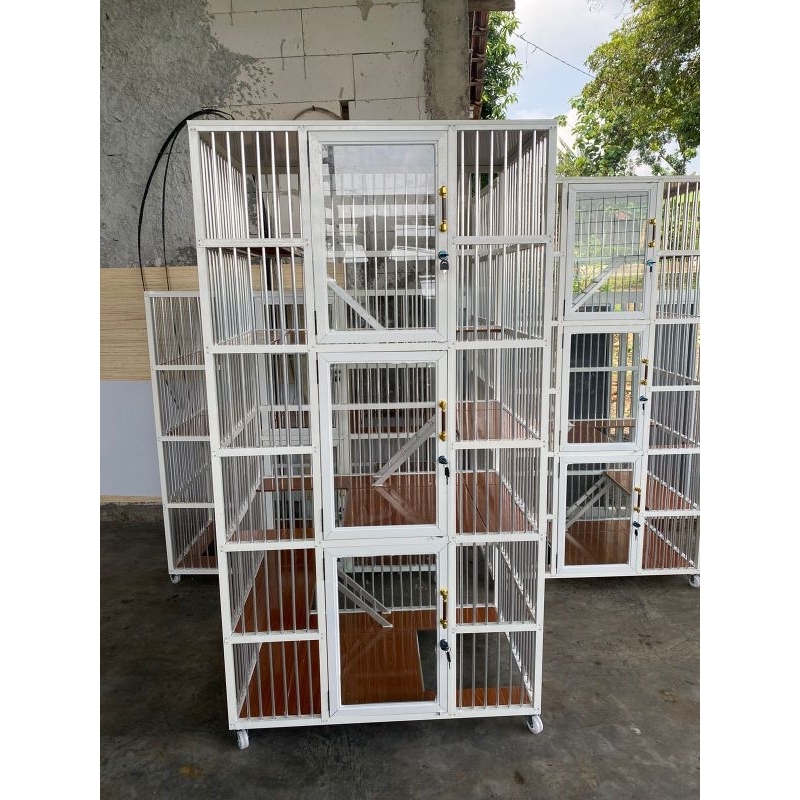 kandang kucing alumunium 3 kamar