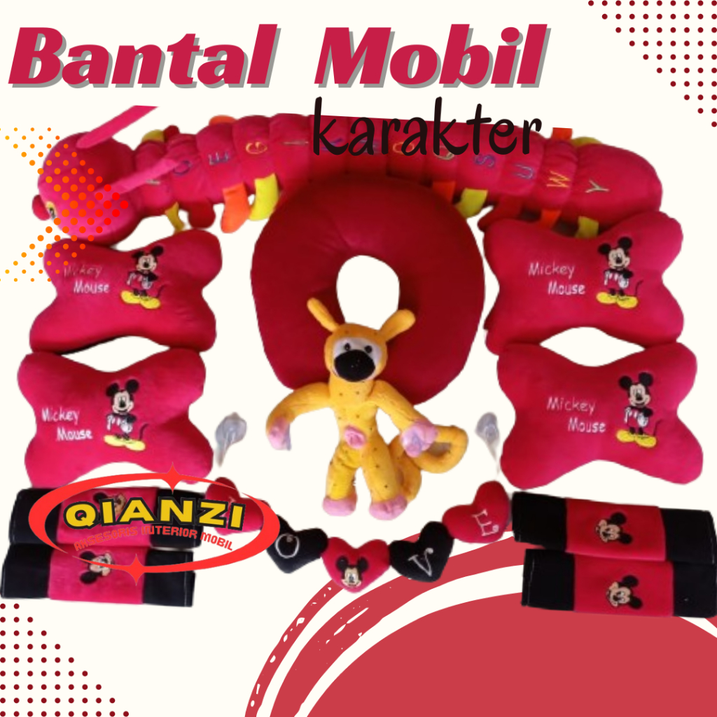 Bantal Mobil Set Marsupilami Lengkap Bantal mobil set karakter Cars set Karakter Lucu