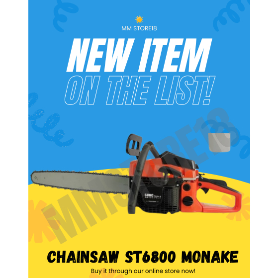 Mesin Gergaji Kayu Listrik Chainsaw ST6800 Monake