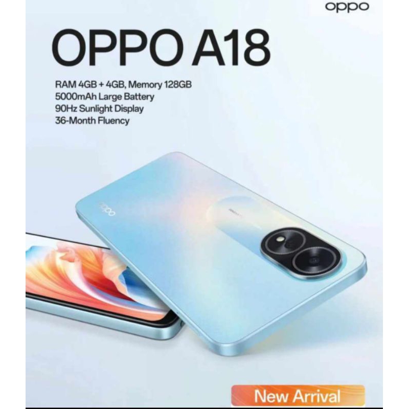 oppo a18 ram 4+4/128