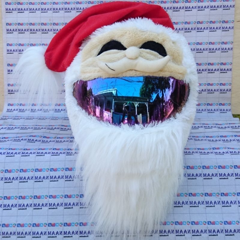 Cover Helm Karakter Santa Claus, Cover Helm Karakter Terlengkap, Cover Helm Elmo, Cover Helm Stitch,