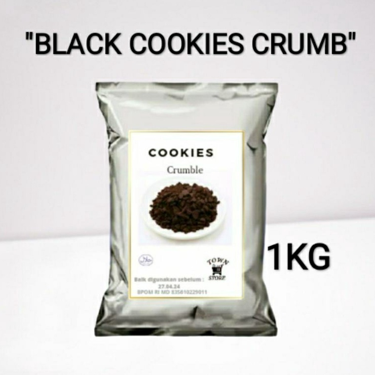 

GROSIR BUBUK BLACK COOKIES CRUMB HALUS TAMBAHAN TOPPING 1KG PREMIUM