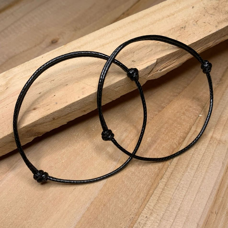 [2 GELANG] GELANG POLOS COUPLE|| HITAM POLOS TALI KOREA